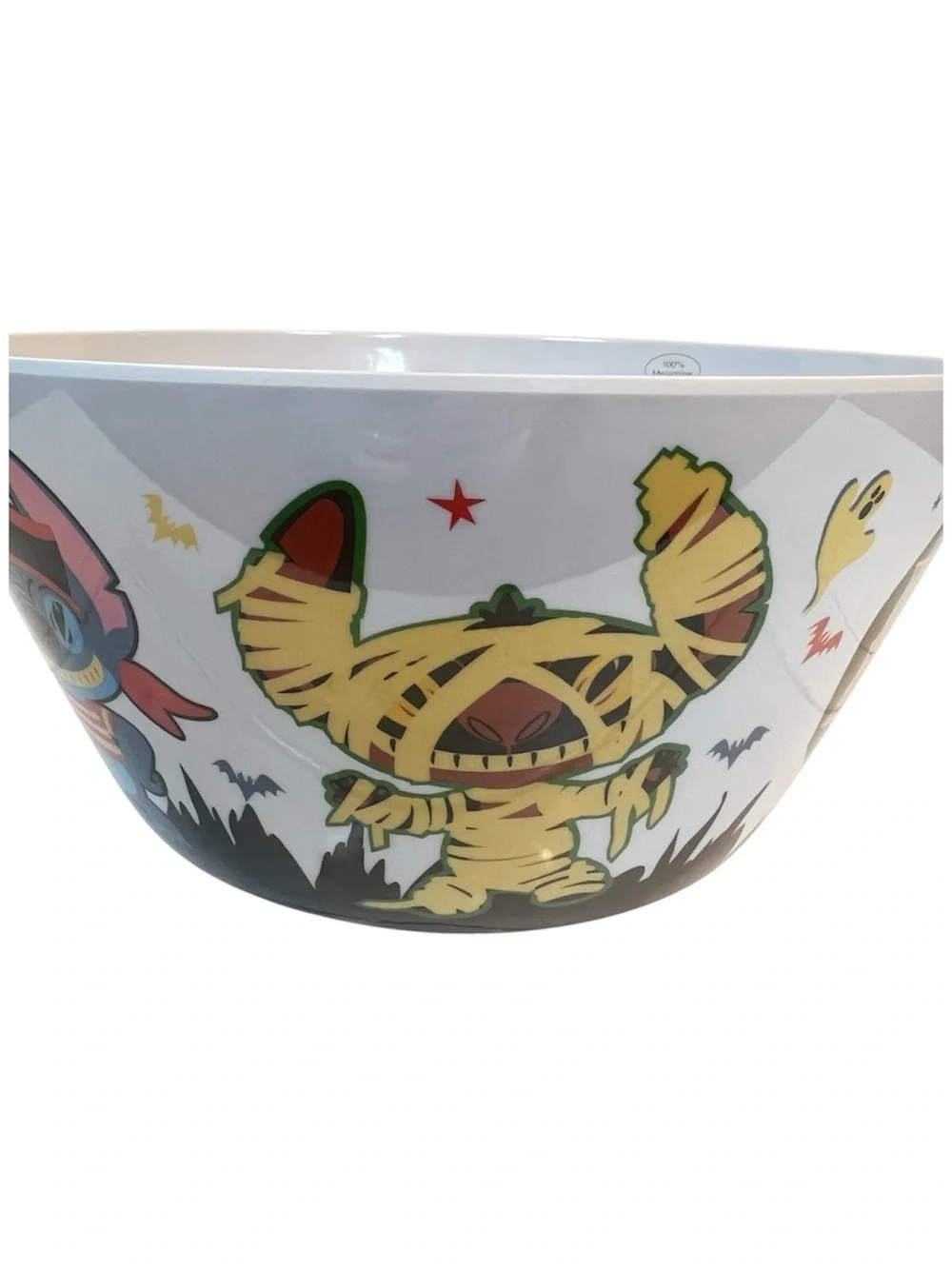 Disney’s Stitch featured on a 12” Festive Halloween Candy Bowl—New with Tags